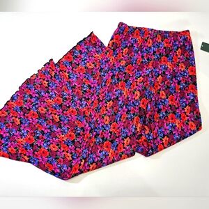 Multicolor floral Hippie 1970's Bell Bottoms Pants XS Wide Leg Boho Festival NEW